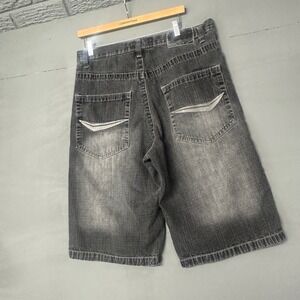 GRUEL JEANS COMPANY Mens Black Wash Denim Cargo Shorts Size 36x15